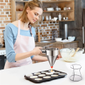 Stainless Steel Pancake for Cupcake Batter Dispenser, Squeeze Handle Funnel Cake Dispenser Maker with Stand. 