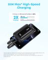 Anker Zolo Power Bank, Built-in Dual USB-C Cables, 10000mAh 35W Fast Charge Compact and Portable, Compatible with iPhone 16/15, Samsung Galaxy, Google Pixel and More.