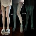 Luminous Fishnet Stockings for Moving One-pieces Mesh Leggings Tights High Waist Perspective Glow In The Dark Lingerie.