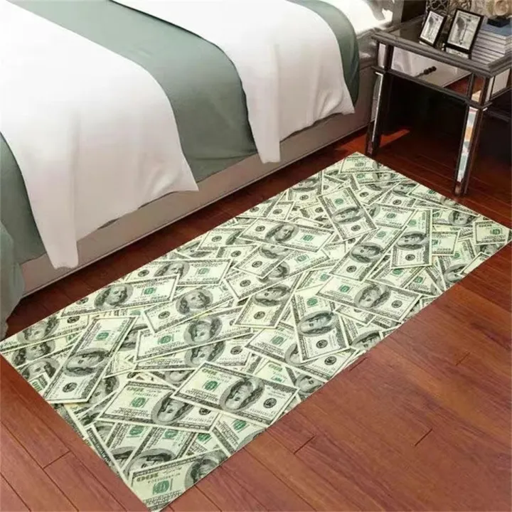 Dollar Carpet Money Rugs Dollar Bill Runner Area Rug For Bedroom Carpet Rectangular Bay Window Balcony American Bedside Blanket