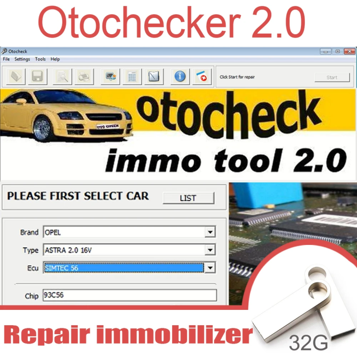 Immo Software Otochecker 2.0 OTO Checker Cleaner Advanced Immo Repair System for Immobilizer Otochecker Software Oto checker