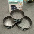3 Piece Set Carbon Steel Springform Round Shape Cake Pan Mold Non-stick Baking Pan 3.