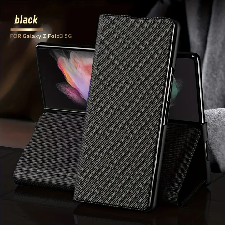 For%20Samsung%20Z%20Fold5%20Fold3%20Mobile%20Phone%20Case%20W23%20Folding%20Screen%20Flip%20Kevlar%20Carbon%20Fiber%20Pattern%20Protective%20Cover%20-%20Image%203