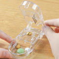 Medicine Cutter Splitter Divide Transparent Storage Case and Storage Box Pill Cutter.