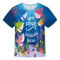 Baby shark summer short-sleeved clothing new children's clothing 3D T-shirt quick-drying polyester shirt boys and girls clothes. 