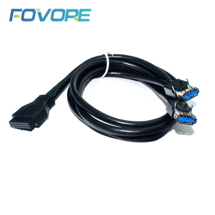 Cavo Adattatore Vbestlife 19/20 Pin Femmina A Doppia USB 3.0 Frontale - 0.8m Con Piedini Fissi Per Montaggio A Pannello