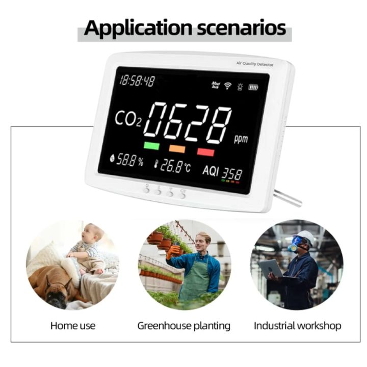11.8%20Inch%20LCD%20Screen%204-In-1%20Air%20Quality%20Detector%20Air%20Quality%20Monitor%20for%20Home%20School%20Office%20US%20Plug%20-%20Image%204