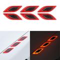 6Pcs/Set Reflective Car Stickers Carbon Fiber Decals Warning Reflective Strips. 