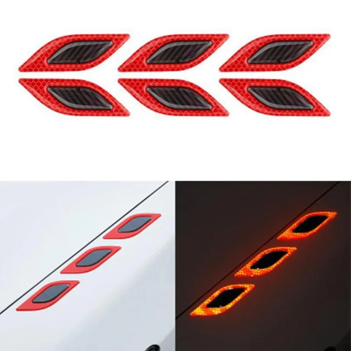 6Pcs/Set%20Reflective%20Car%20Stickers%20Carbon%20Fiber%20Decals%20Warning%20Reflective%20Strips%20-%20Image%205