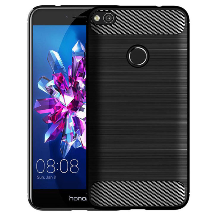Shockproof Case For Honor Lite Phone Cover Silicone Brushed Cases For  honor 8lite Huawey Carbon Fiber Case