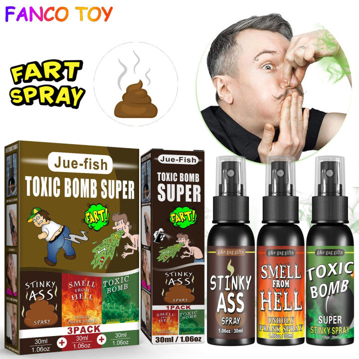 【User-friendly】 Fart Gag Prank Joke Spray Smelly Stinky Gags 30ML Fart Spray Extra Strong Stink Prank Novel Funny Toys