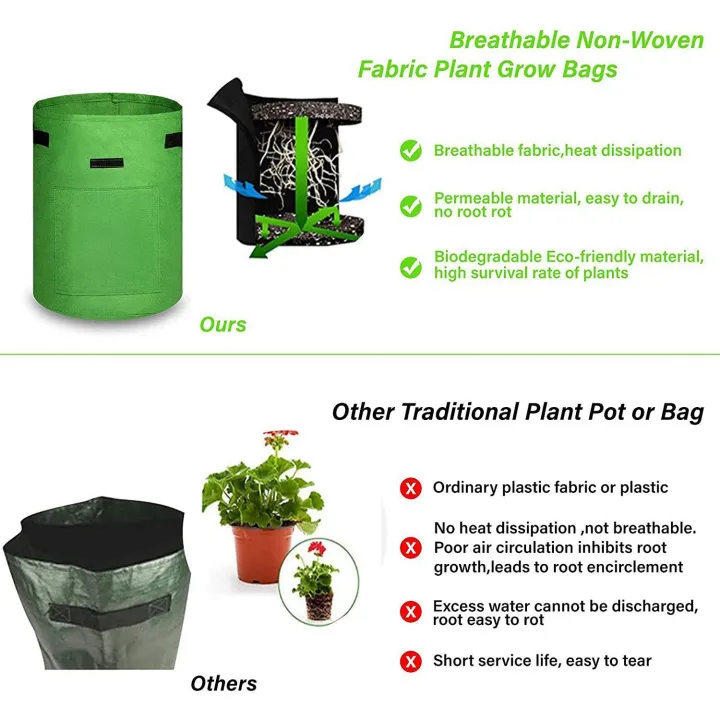 3Pcs%20Potato%20Grow%20Bags,Planter%20Bags%20with%20Flap%20and%20Handles,Heavy%20Duty%20Fabric%20Plant%20Pots%20for%20Tomato,Carrot,%20Fruits,%20Flower%20-%20Image%207