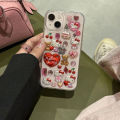 【Healer DingD】 3D Sanrio Hello Kitty Sticker Glitter Phone Case for IPhone 11 12 13 14 15 Pro Max 15Pro Y2k Girl Anti-drop Soft Back Cover Gift.