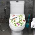 Toilet Seat Wall Sticker Bouquet Toilets Stickers for WC Cistern Bathroom.