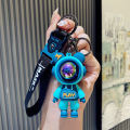 Cartoon Lightning Bear Keychain Cute Astronaut Bear Doll Keyring Bag Pendant Couple Car Keyholder. 