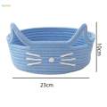 Cartoon Cat Cotton Rope Basket Ornament Home Decor Kitten Shape Storage Basket for Hotel Dressing. 