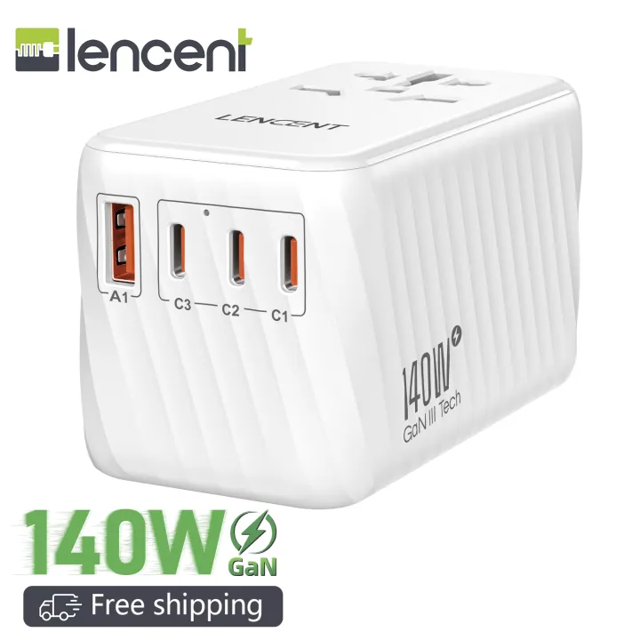 LENCENT%20140W%20Universal%20Travel%20Adapter,%20International%20Plug%20Adaptor,%20GaN%20Fast%20Charger%20with%203%20Type%20C+1%20USB%20A,%20All%20in%20One%20Travel%20Essentials,%20Worldwide%20Outlet%20Converter%20for%20US%20to%20European%20EU%20UK%20AUS,%20Black%20-%20Image%202