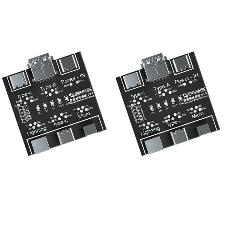 ARELENE 2X DT3 Data Cable Detection Board USB Cable Tester for IOS Android Type-C Short Circuit On-Off Switching Test Board Tool