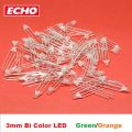10pcs - 3mm LED Bi Color Common Cathode 3 Pin Green / Orange For LED TV Power indicator. 