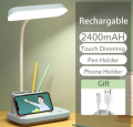 YAGE YG-T031C Rechargeable Touch Dimming Desk Lamp – Pen & Phone Holder.