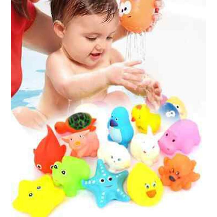 Soft Rubber Float Sqeeze Sound Baby Wash Bath Play Animals Toys -6 pic
