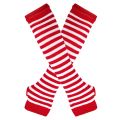 Women's Elbow Gloves Christmas Long Knitted Arm Cover Autumn Winter Fashion Striped Cotton Elbow Mittens Long Fingerless Gloves.