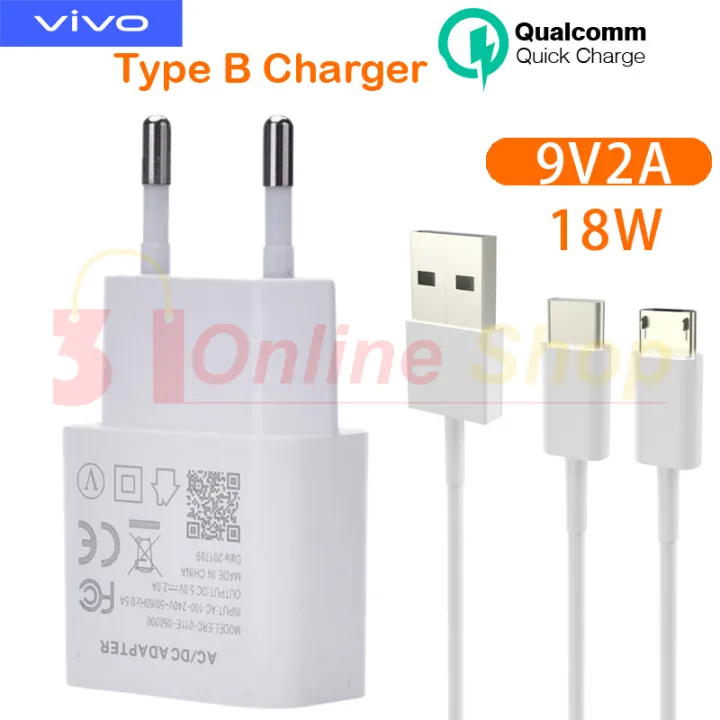 Vivo 18W Flash Charge 3.0 Adapter with Type B Cable - Fast Charging