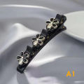 Sparkling Crystal Stone Braided Hair Clips Double Bangs Braided Barrettes Hairpins Women Girls Headwear Hair Styling Accessories.