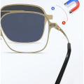 Eyewear Night Vision Metal Computer Glasses Polarized Anti Blue Light Glasses 3 In 1 Glasses with Magnet Clip On Sunglasses. 