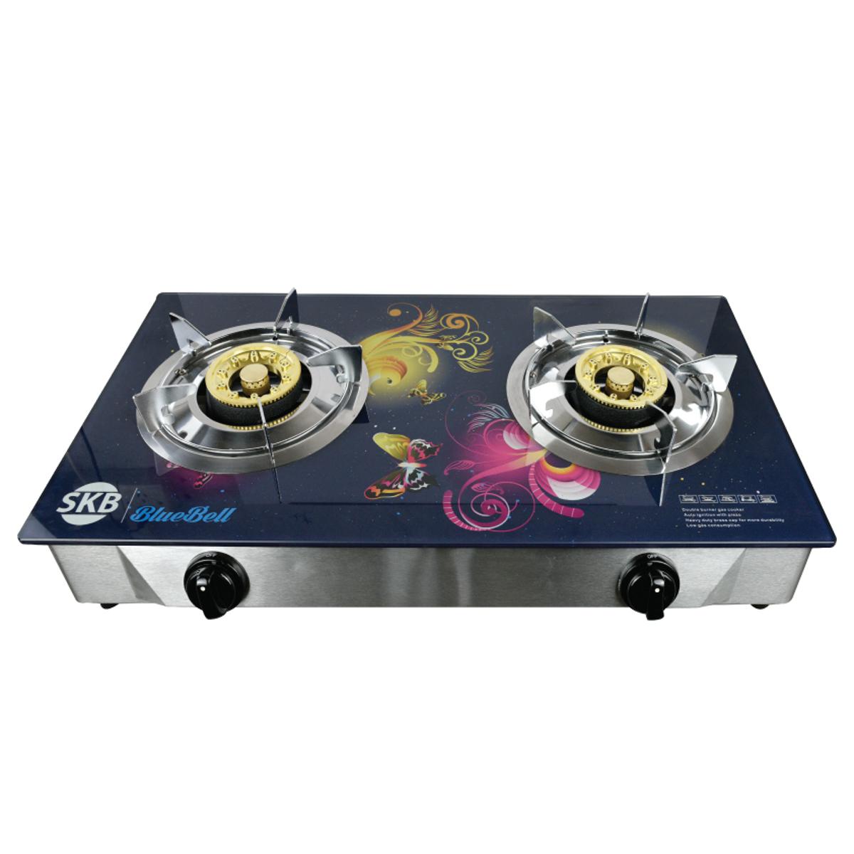 SKB AUTOMATIC GAS STOVE,(NG), -DOUBLE BURNER,(BLUE BELL).