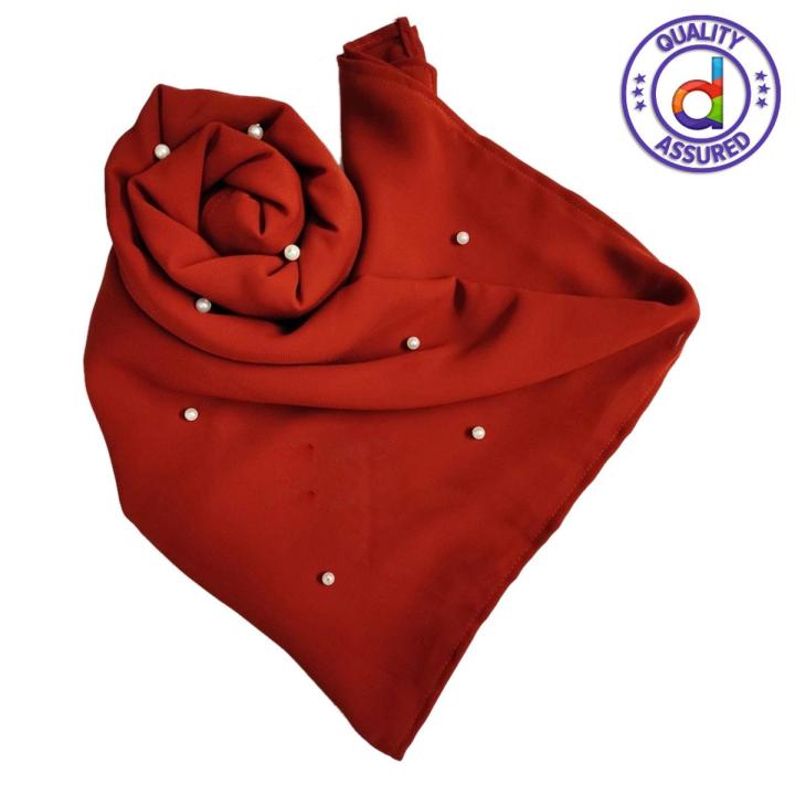 Hijab Pearl Locked Chiffon Georgette Premium Quality Size : 90 Inch X 30 Inch - Hijab Collection - Hijab Collection - Hijab - Hijab Collection - Niqab