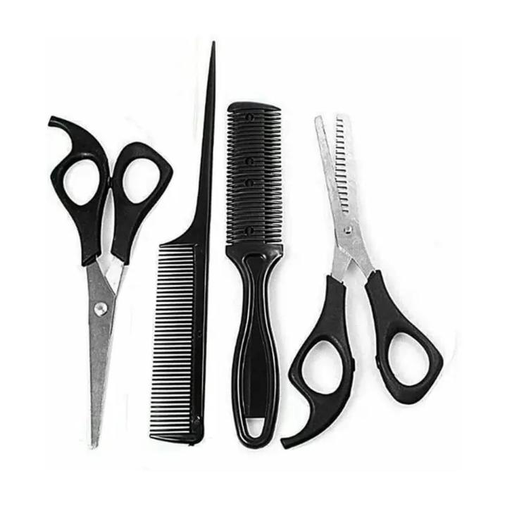 4pcs Set Household Hairdressing Scissors Thinning Shears Hair Cutting Barber Scissors Flat Tooth Scissor Comb Hair Styling Tools