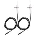 2Pcs Ignitor Wire & Ceramic Electrode Assembly 38Inch Ignition Electrode Can DIY Bending for Gas Ceramic Plug Ignition.