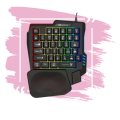One Hand RGB Gaming Keyboard and Backlit Mouse Combo,USB Wired Rainbow 4.1 /3.0 usb hub with 2 pice otg kebol. 