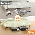 Under Bed Storage with Wheels, 2-Pack Rolling Storage Containers with Lids for Clothes,Shoes Under Bed Drawers. 