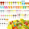 Animal Fruit Fork Food Grade Plastic Mini Cartoon Kids Cake Fruit Toothpick Bento Lunch Bento Accessories Party Decoration Gift. 