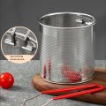 304 Stainless Steel Deep Fryer Pot Auxiliary Food Pot Mesh Mini Frying Strainer Basket with Clamp and Cover Multifunction Chicken Fried Pan Chips. 