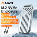 MAIWO 40Gbps NVMe M.2 SSD Enclosure USB4 Aluminum M2 External Case Compatible with 8Tb Thunderbolt 4/3 Type-C NVME M.2 SSD Case.