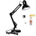 Classic Metal Swing Arm Desk Lamp With 12W Energy Saving Corn Light. 