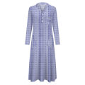 2021 Summer New Dress Fashion Pocket V Collar Sleeveless Striped Dress.