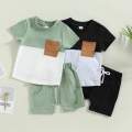 Baby Boy and girls Short Sleeve T-shirt Tee Shorts 2 Pcs Outfits Set used children baby comfortable T-shirt and pant baby toddler kids beautiful design. 