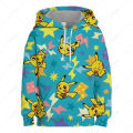 2023 New Pokemon Gengar Pikachu Kids Hoodies Sweatshirt Tracksuit Sports Sweatshirt Winter Retro Harajuku Case Loose Jumper. 