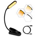 USB Rechargeable Book Light 14 LED Reading Light 3 Color Temperatures Portable Flexible Easy Clip Bedside Night Reading Lamp.
