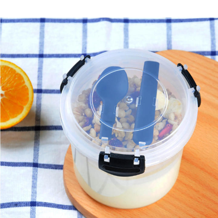 Transparent/Orange/Blue%20Yogurt%20Salad%20Cup%20Leak-Proof%20Plastics%20Breakfast%20Cup%20With%20Lid%20Overnight%20Oat%20Cup%20for%20Travel%20Office%20Gym%20-%20Image%204