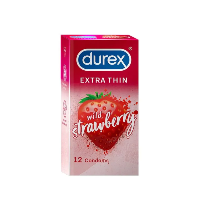 Durex%20Extra%20Thin%20Wild%20Strawberry%20Flavored%20Condom%20for%20Men%2012pcs%20Pack%20%7C%20India%20-%20Image%202