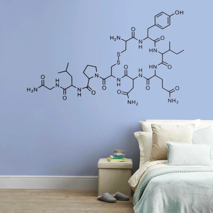 Oxytocin Chemical Formula Molecule Removable Wall Sticker Vinyl Decal Mural Art Chemistry Science School Wall Decoration Sticker