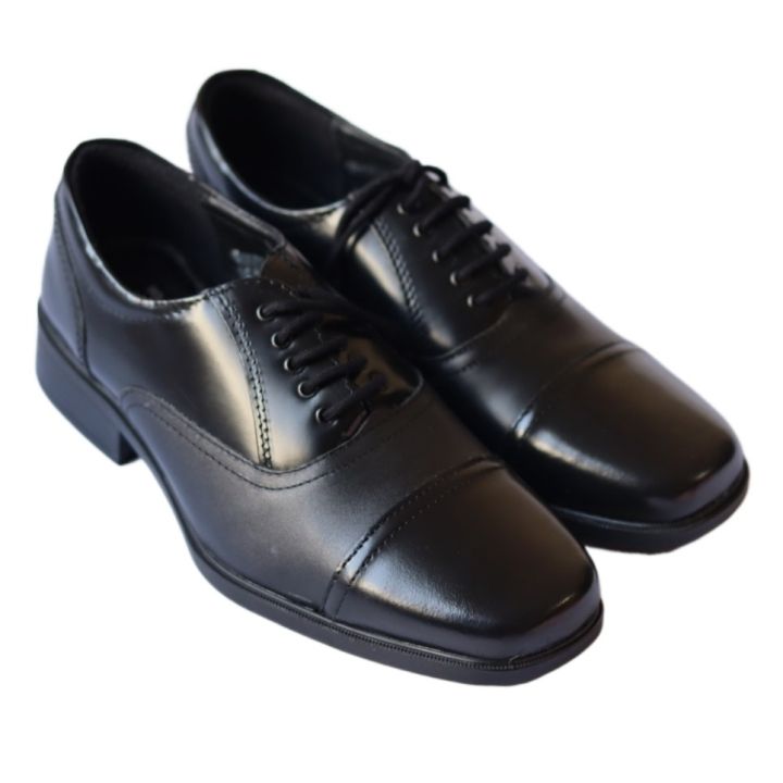 Leather Oxford Black Shoe for Men - Genuine Leather Formal Shoe- Black Formal Shoe - Leather Lace up Shoe