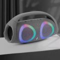 100W high power wireless TWS subwoofer portable waterproof card speaker RGB colorful rotating flashing light bluetooth speaker. 