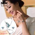 Carat Butterfly Rhinestone Pendant Necklace Stud Earrings Bracelet Bridal Jewelry Set. 