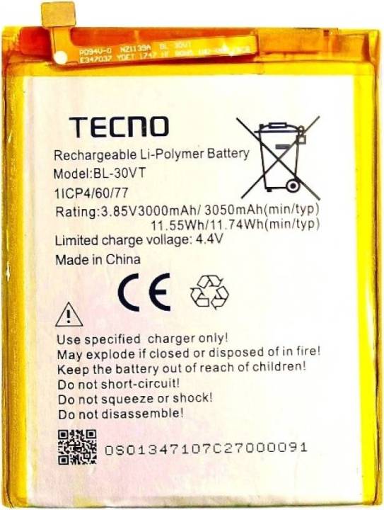 TECNO%20BL-30VT%20Phone%20Batteries%20For%20Camon%20Sky%202%20Replacement%20Phone%20Battery%20-%20Image%202